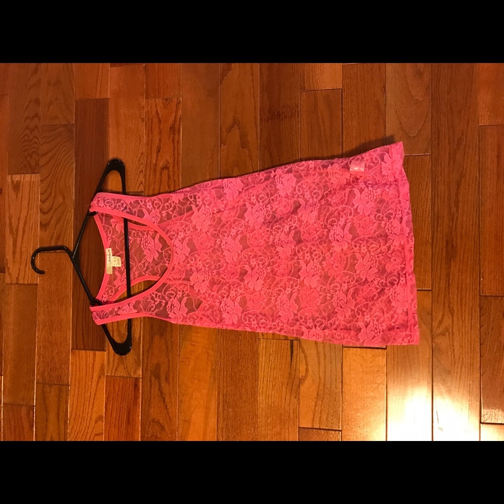 Derek heart lace tank pink