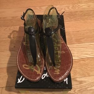 Sam Edelman Size 7.5 Gigi, Black Lea Sandals.