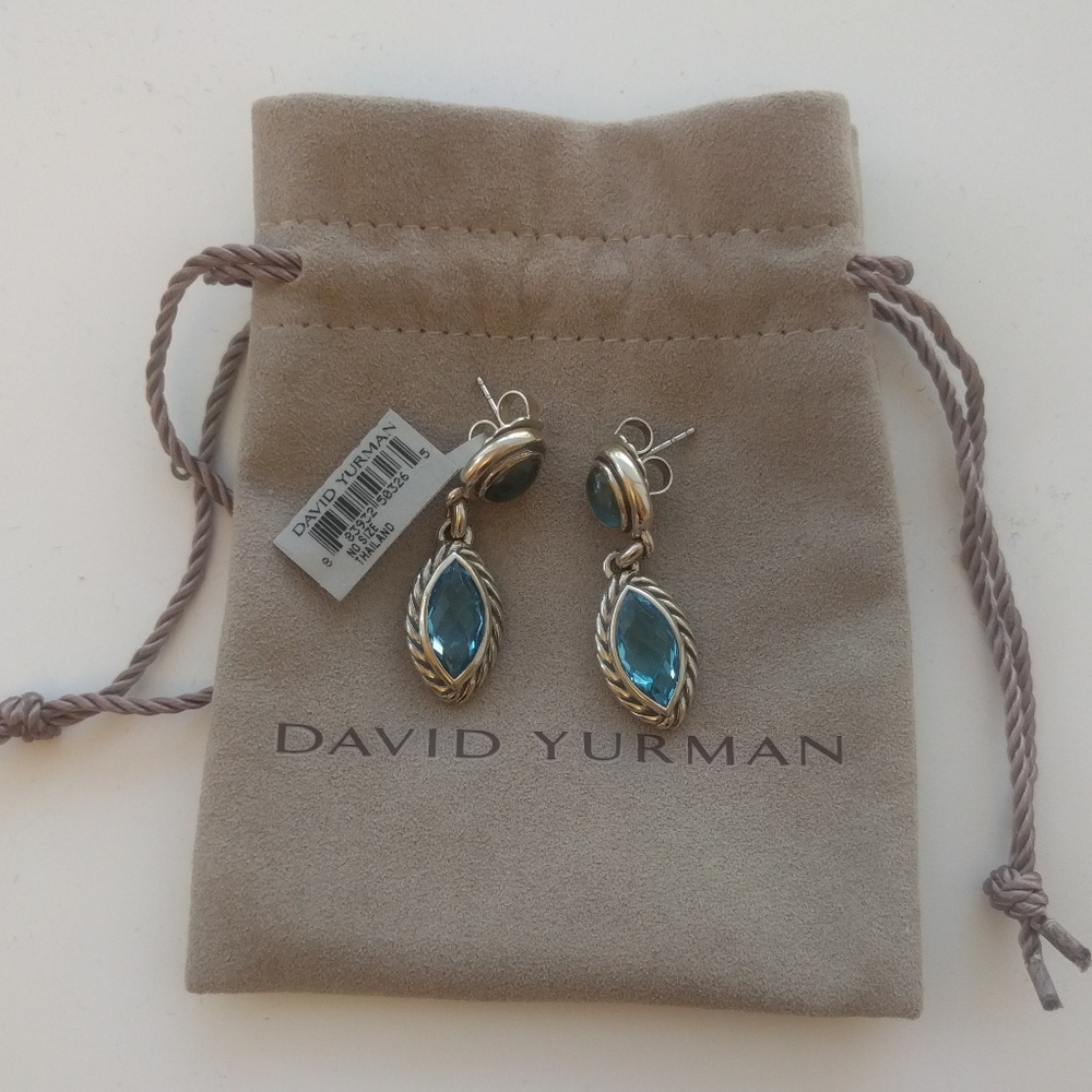 David Yurman Blue Topaz drop earrings