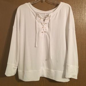 Long sleeve White Casual Sweater