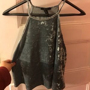 Metallic velvet Blue/Gray top