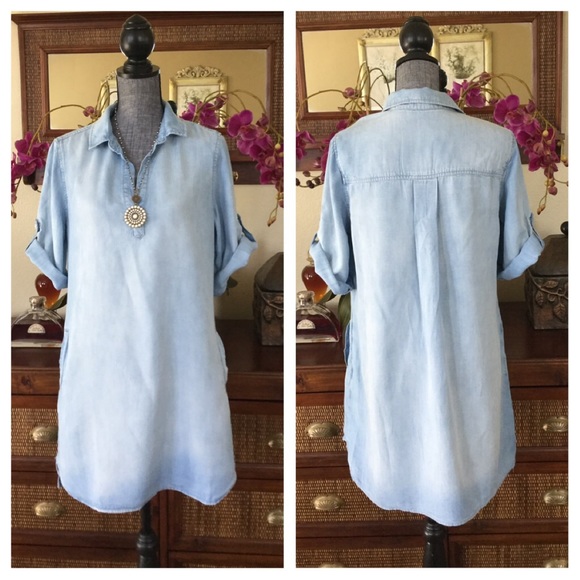 🆕Anthropologie Cloth & Stone Chambray Dress. NWOT - Picture 3 of 4