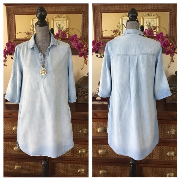 🆕Anthropologie Cloth & Stone Chambray Dress. NWOT - Picture 4 of 4