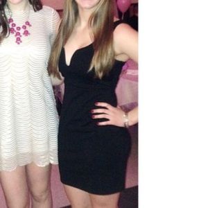 Sweetheart neckline little black dress