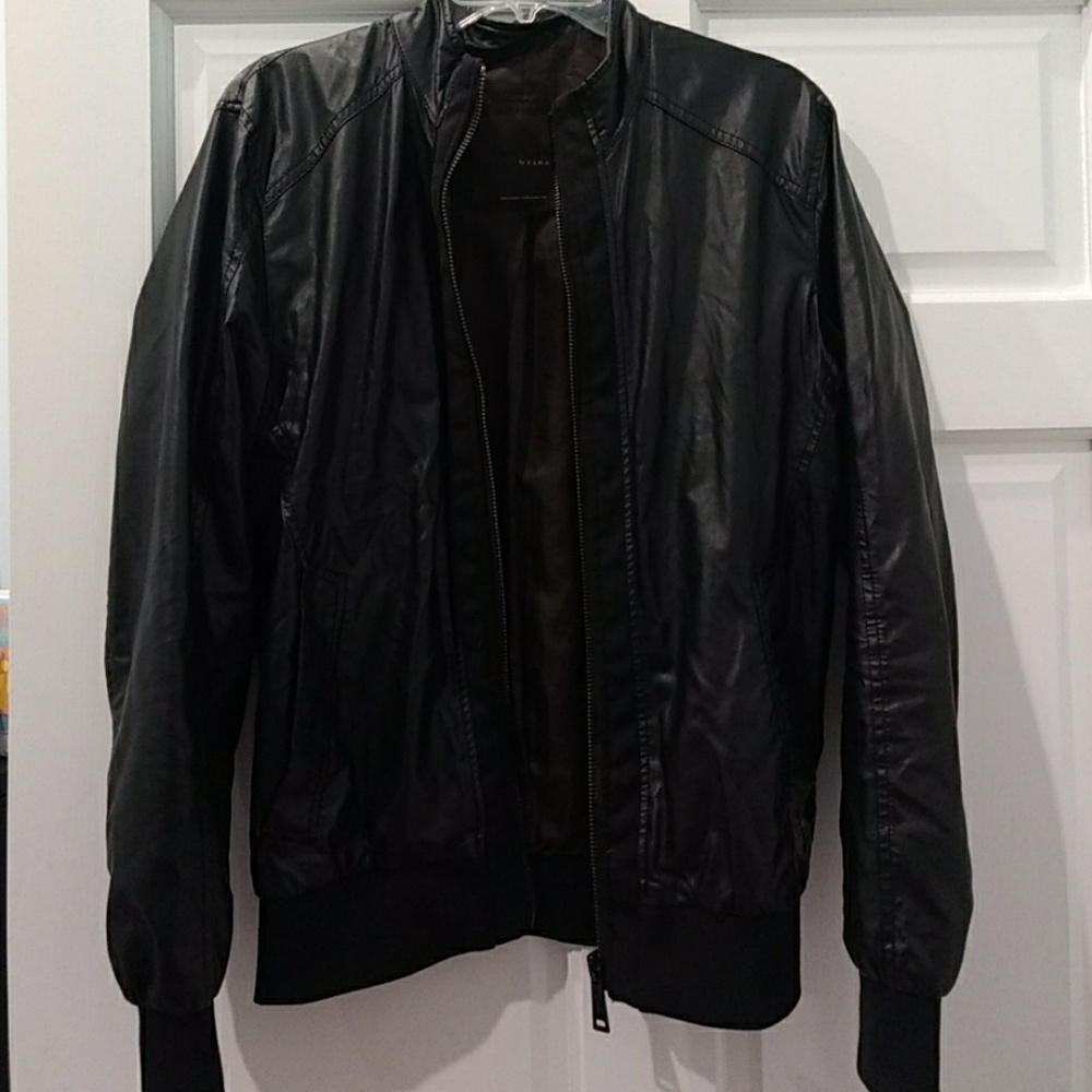 Zara black leather jacket