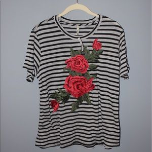 NWT LF embroidered rose t-shirt