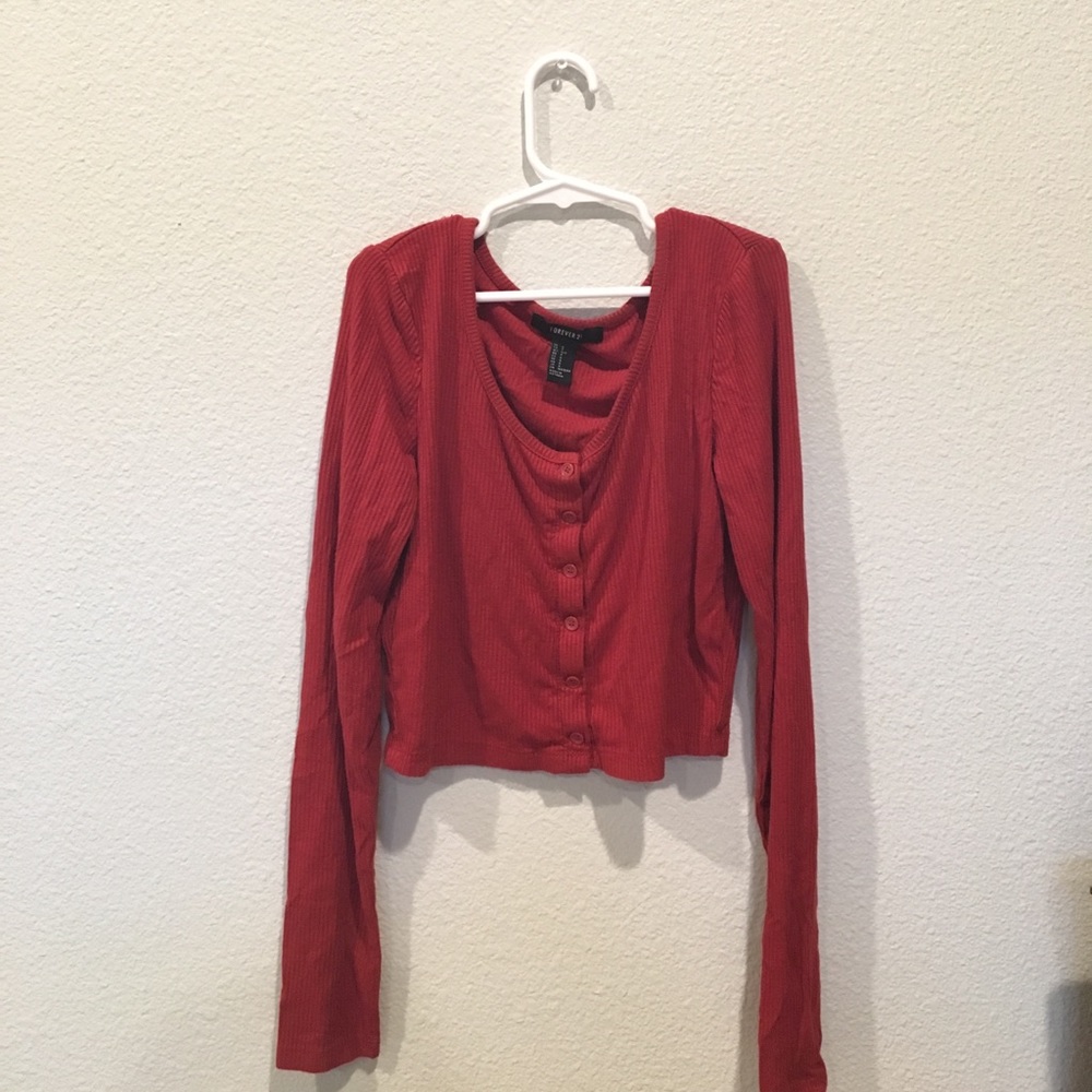Button Up Red Long Sleeve