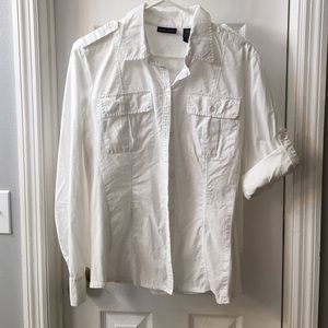 New York and Company white collared button up