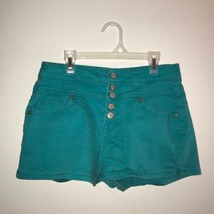 Teal high waisted shorts