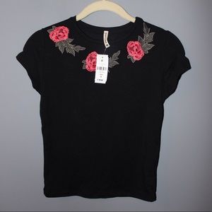 NWT LF embroidered rose shirt