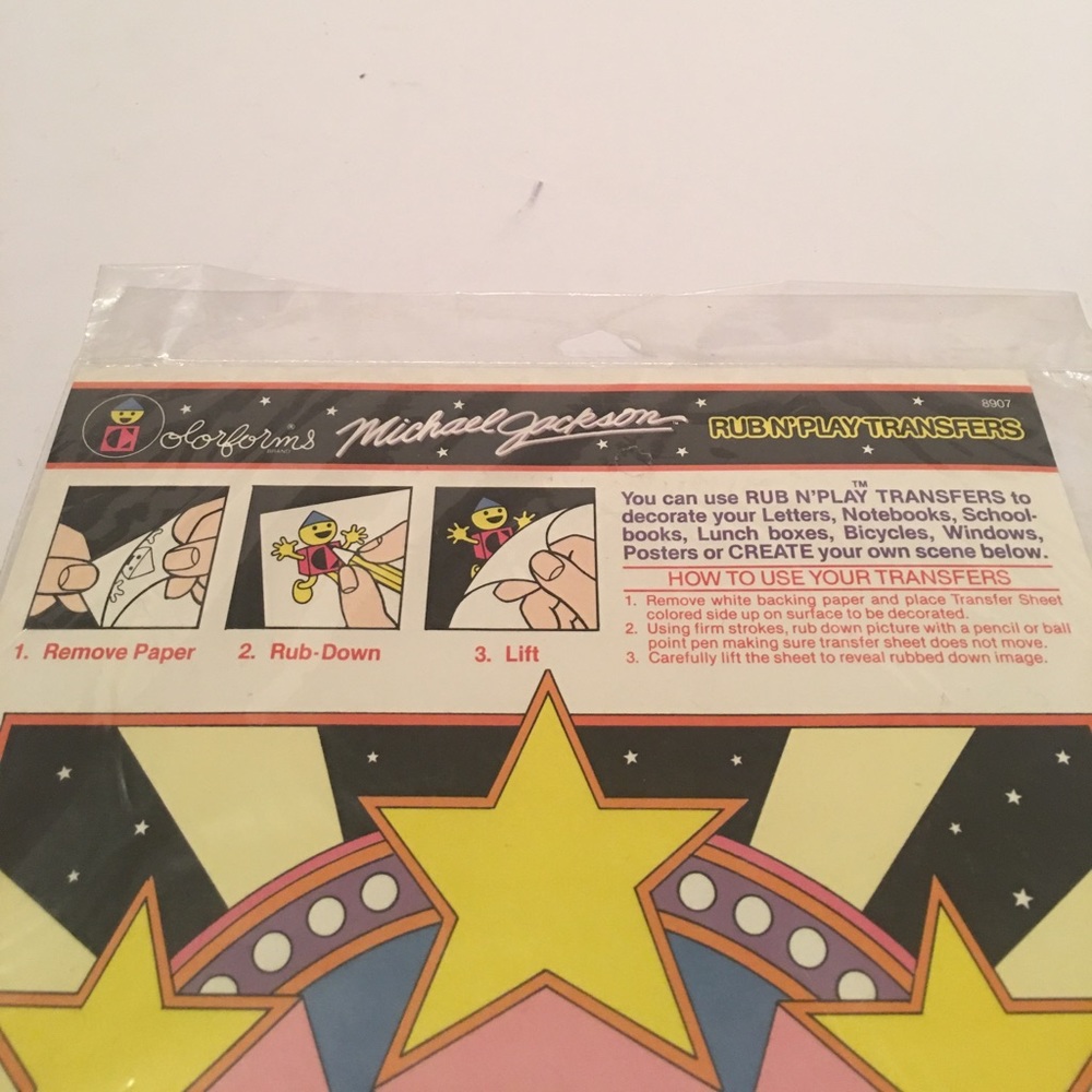 RARE NIB MICHAEL JACKSON COLORFORM   RUB-n-PLAY!! - Picture 4 of 5