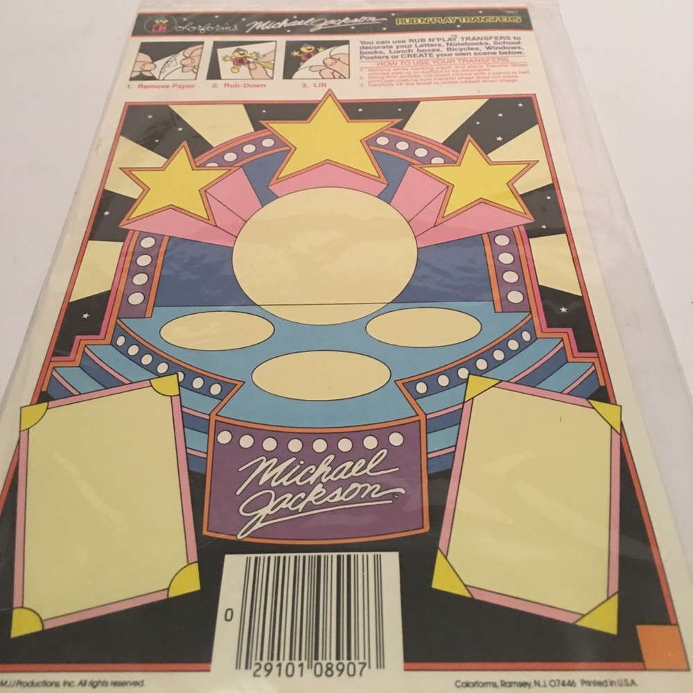 RARE NIB MICHAEL JACKSON COLORFORM   RUB-n-PLAY!! - Picture 5 of 5