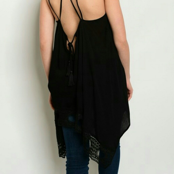 Crochet Trim Strappy Tank - Picture 3 of 5