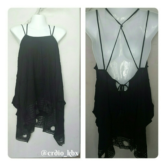 Crochet Trim Strappy Tank - Picture 4 of 5