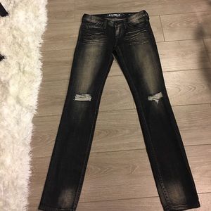 Express skinny rip jeans