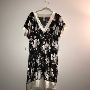 Black and white floral dress