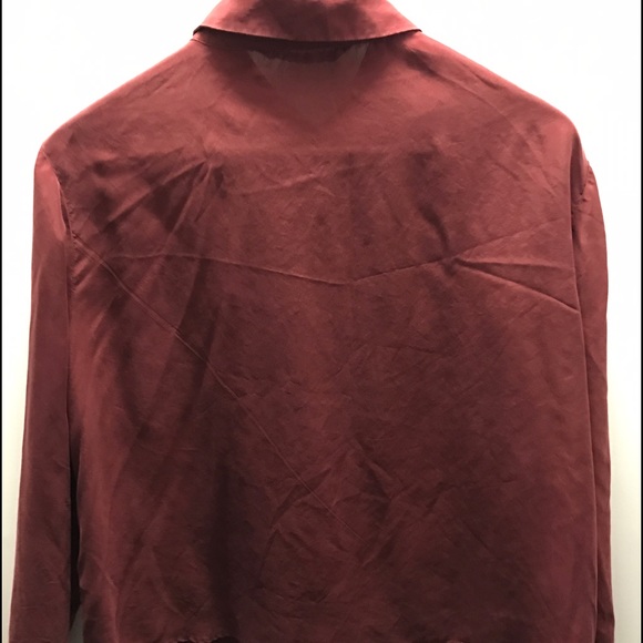 Zara dark red silk shirt - Picture 4 of 4