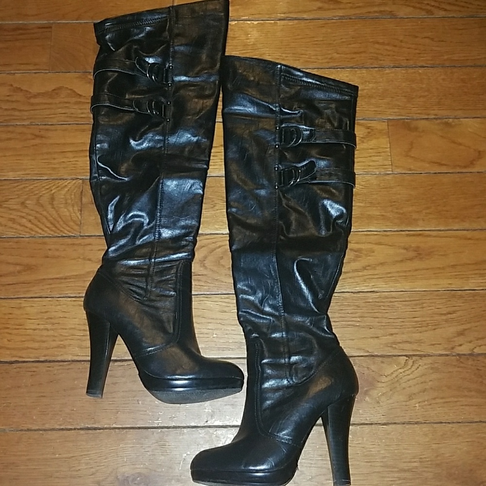 Black over the knee boots