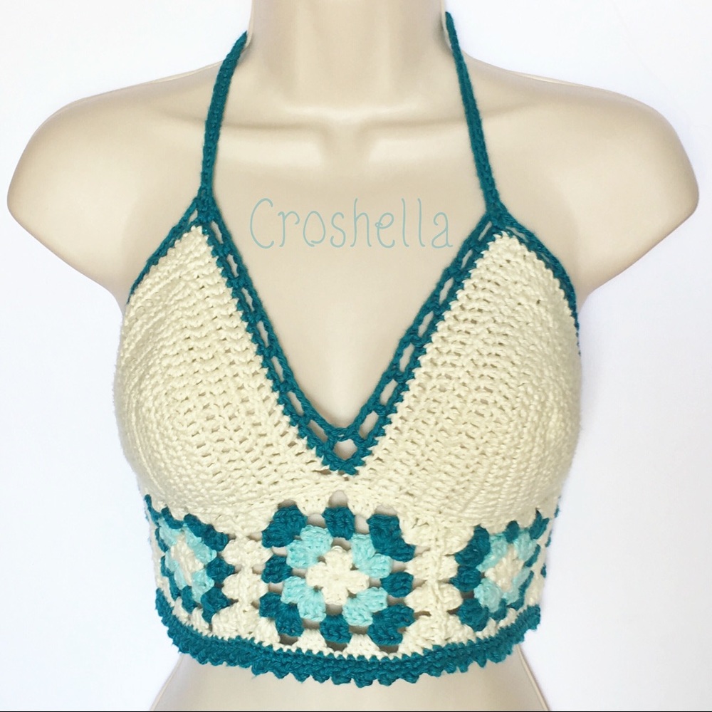 Vintage Inspired Crochet Halter Crop Top
