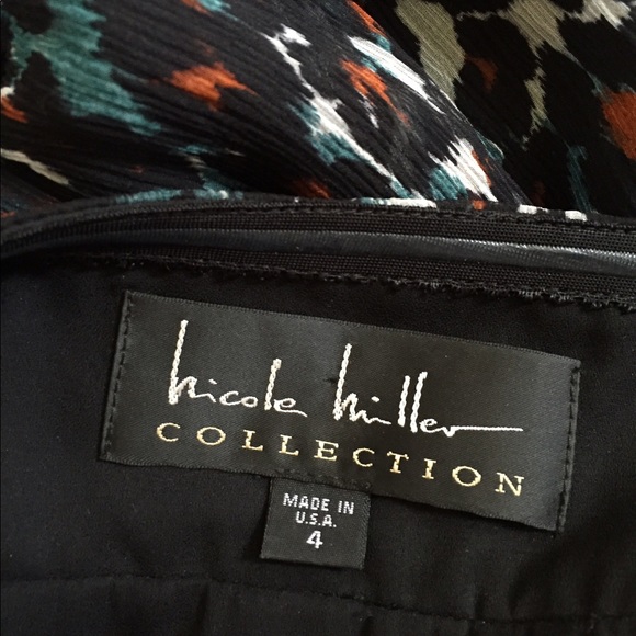 Nicole Miller Teal Leopard Print Cocktail Dress - Picture 4 of 6