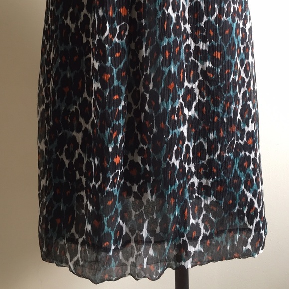 Nicole Miller Teal Leopard Print Cocktail Dress - Picture 6 of 6