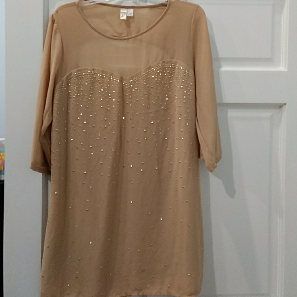 Rhinestone nude dress