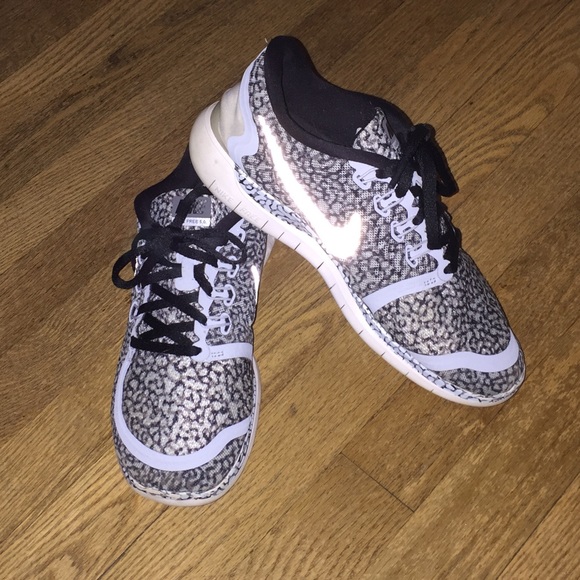 Nike Shoes - Nike Free 5.0 Snow Leopard (crackle) Print Woman's
