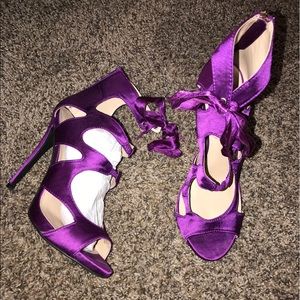 Mix No. 6 Purple Ankle Tie Heels