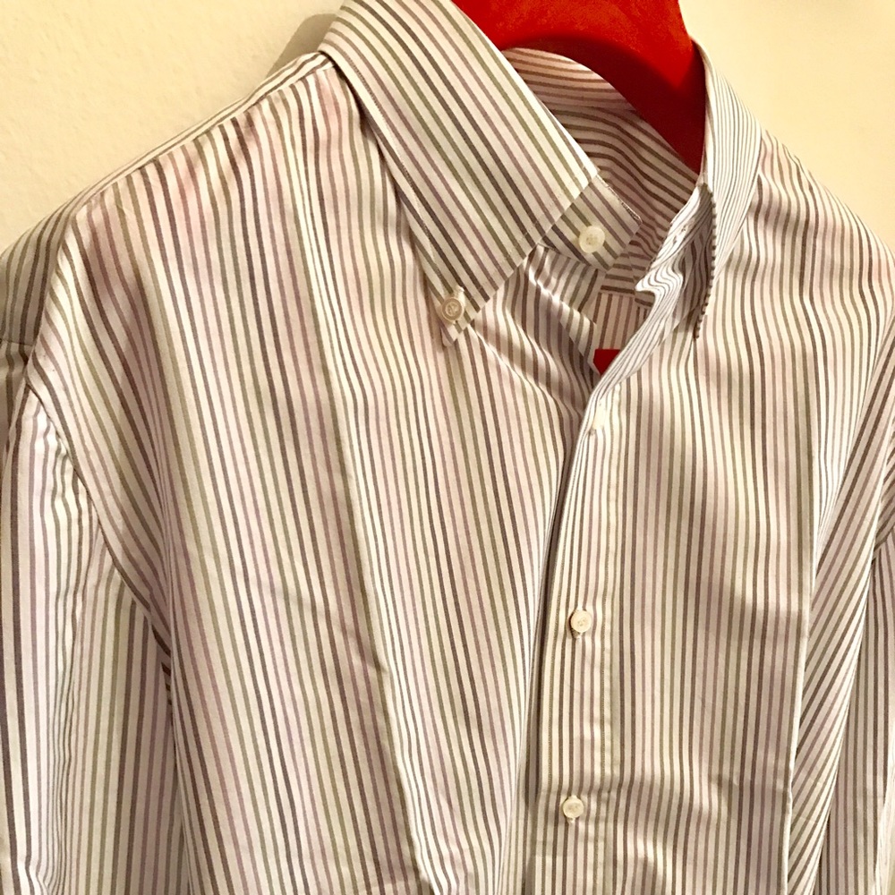 New Isaia 16.5 oxford button down shirt Italy