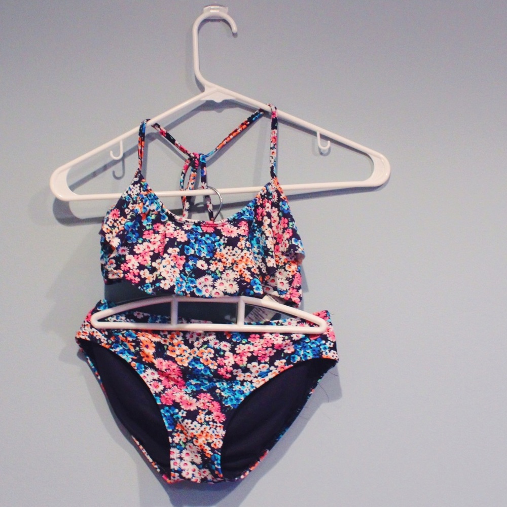 Navy Floral Bikini Set