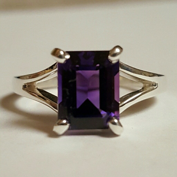 SOLD - handmade Sterling and Amethyst ring, Sz 7 - Picture 1 of 3