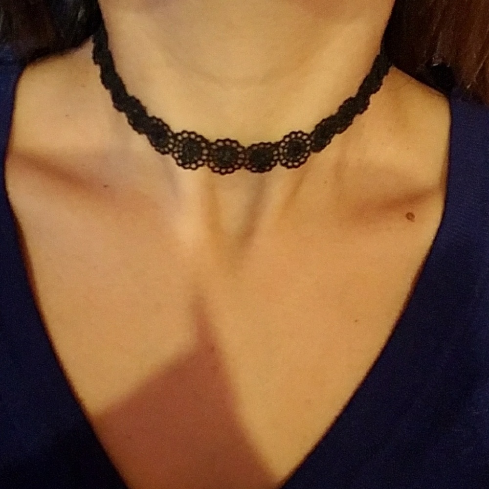 Black choker necklace