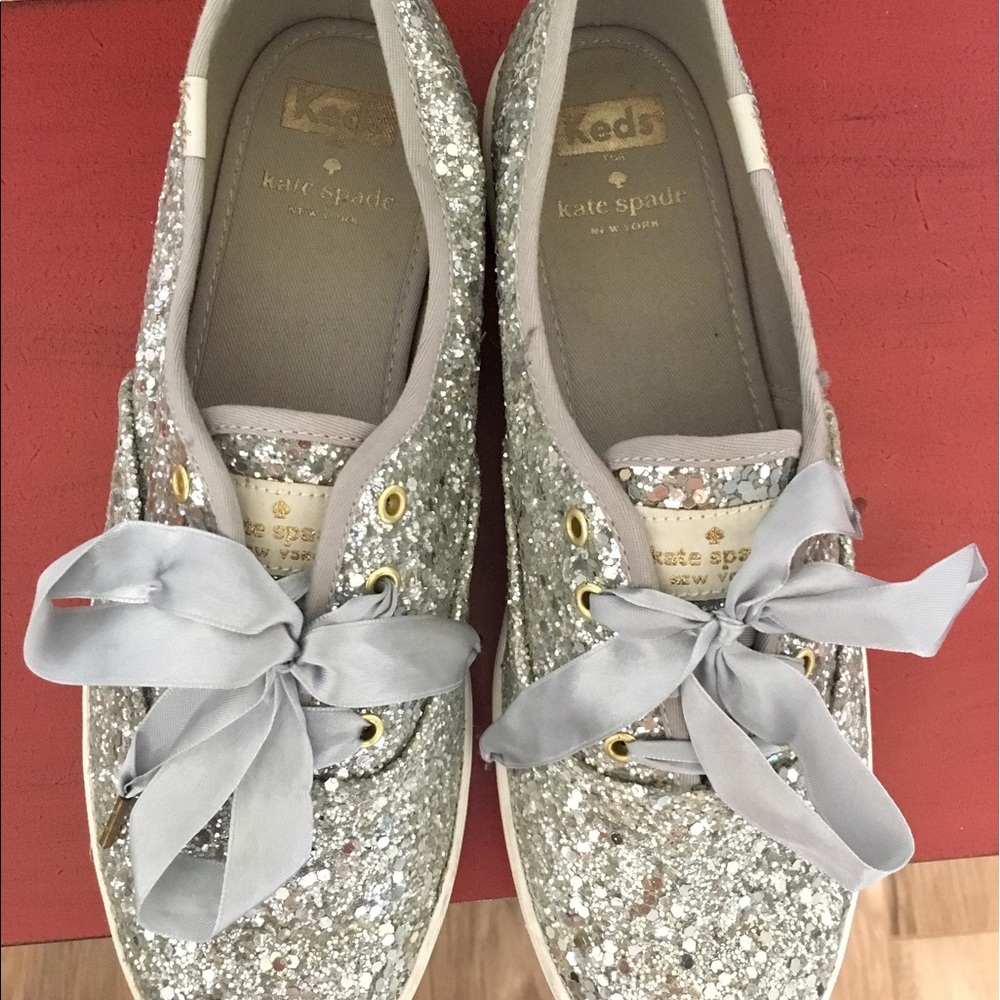 kate spade silver glitter keds