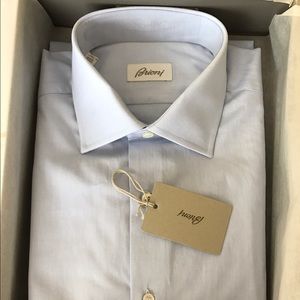 NWT Brioni 15.75 pearl blue trim fit shirt