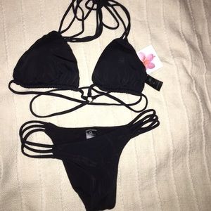 Plumeria Swimwear Copa Bikini in Black