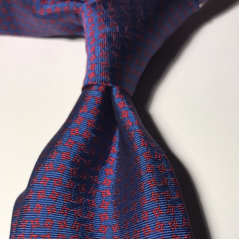 New in sleeve Kiton Hombre blue Burgundy tie