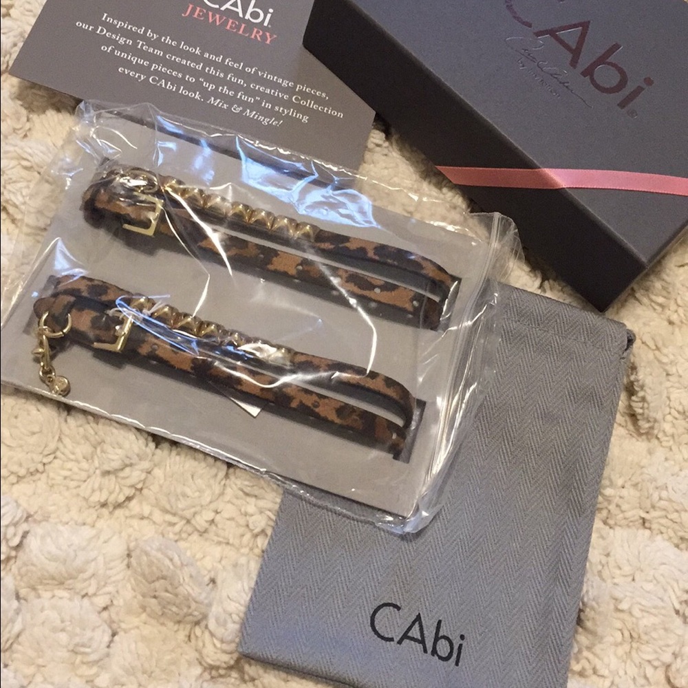 CAbi leopard print ankle straps/wrap bracelets
