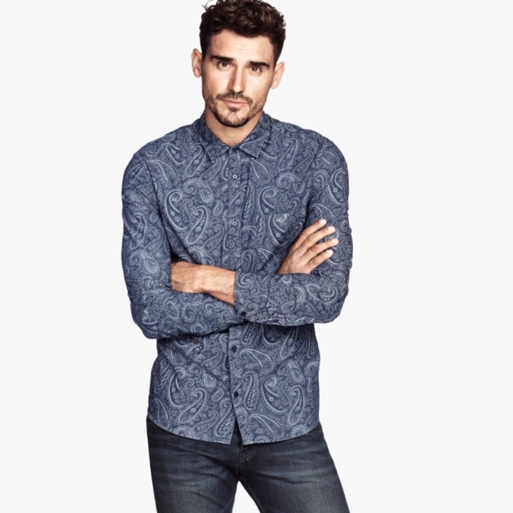 NWT: Blue Paisley Shirt