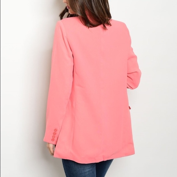 🆕Beautiful Coral Long length boyfriend Blazer - Picture 8 of 8