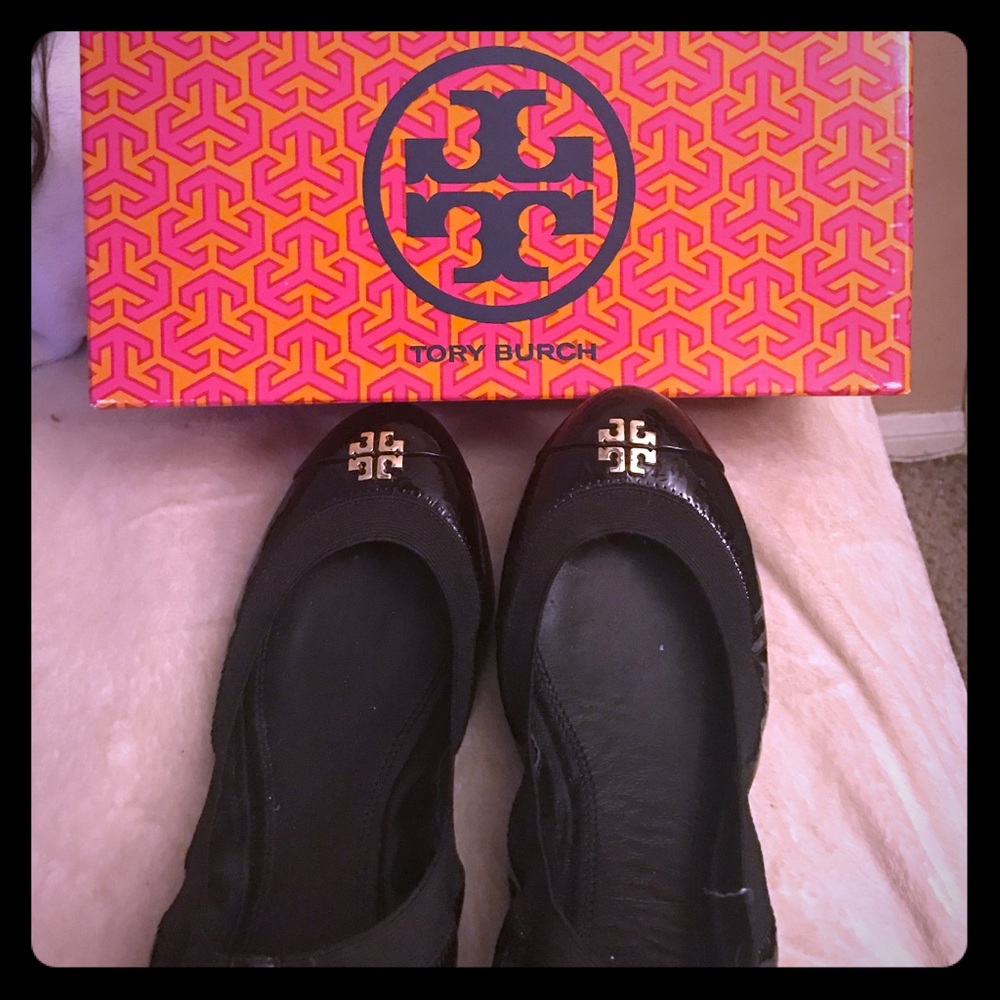 Authentic Tory Burch Black Flats