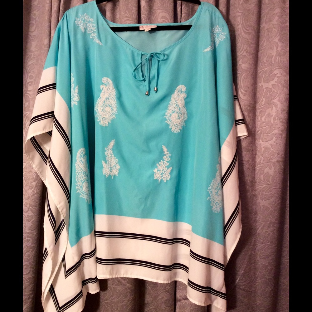Turquoise Poncho Shirt