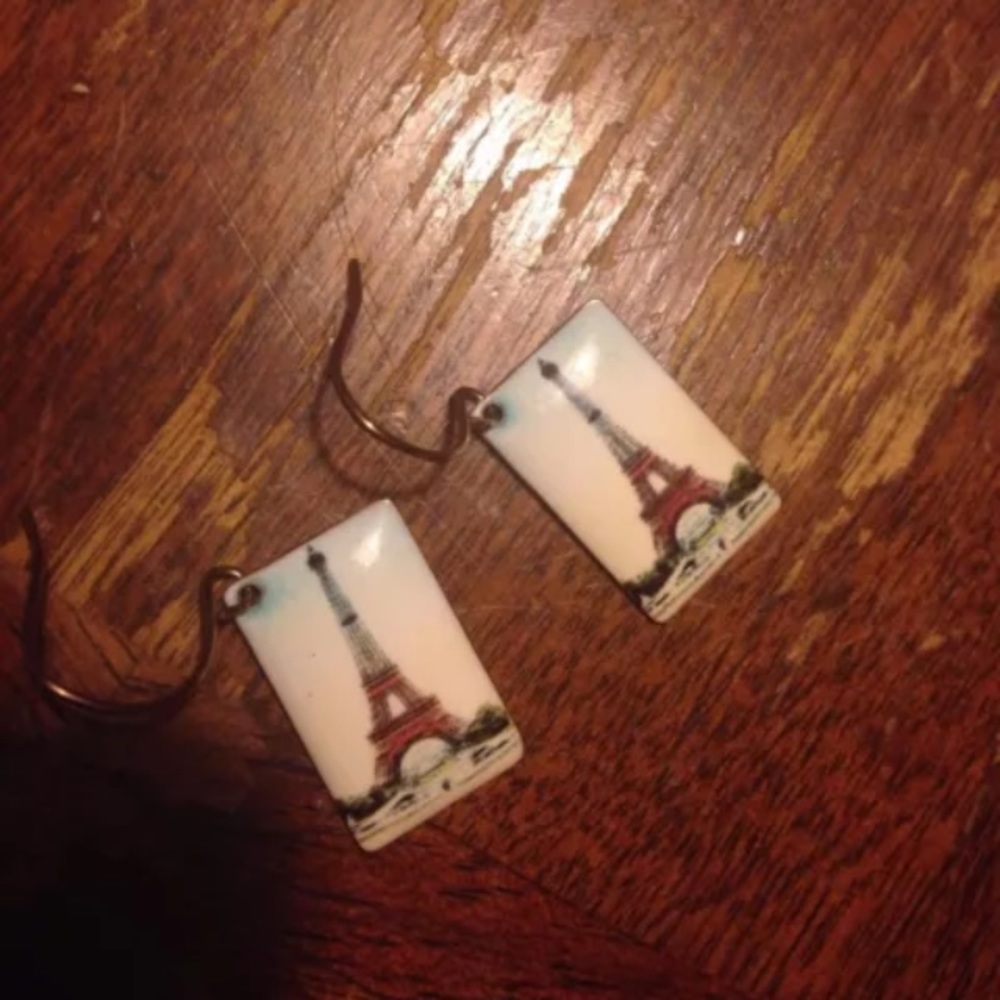 Eiffel Tower France Paris drop hook earrings