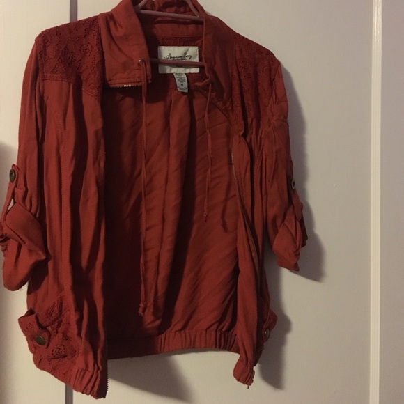 American rag jacket on burnt orange. - Picture 2 of 6