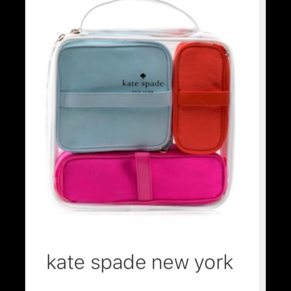 KATE SPADE NEW YORK 4 PIECE COSMETIC/TRAVEL BAGS - Picture 1 of 8