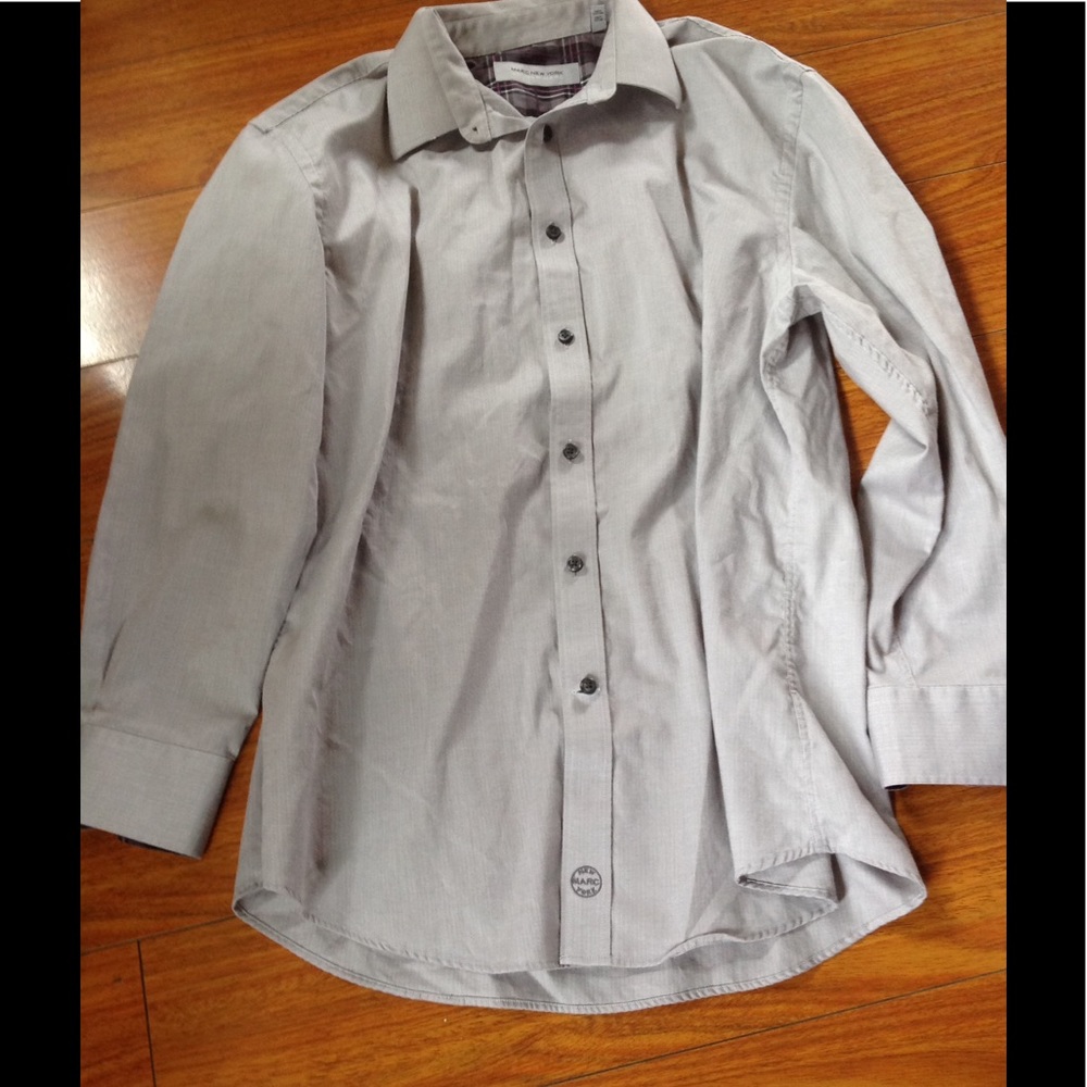 Marc NY gray dress shirt size 32/33 neck 16.5