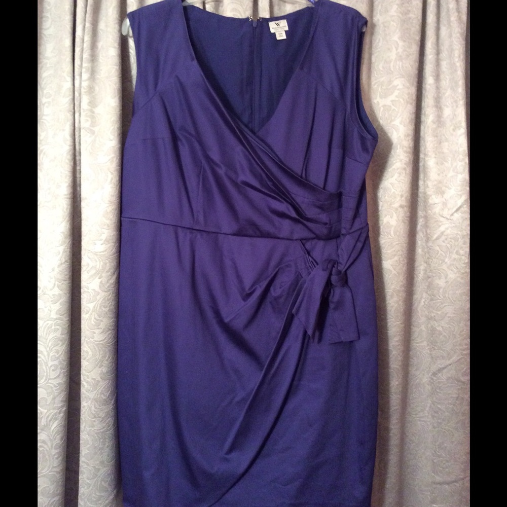 Purple Faux Wrap Dress