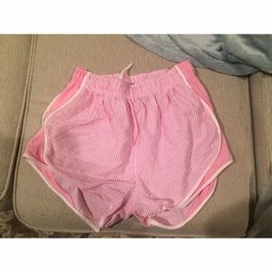 NWOT Pink Seersucker Athletic Shorts