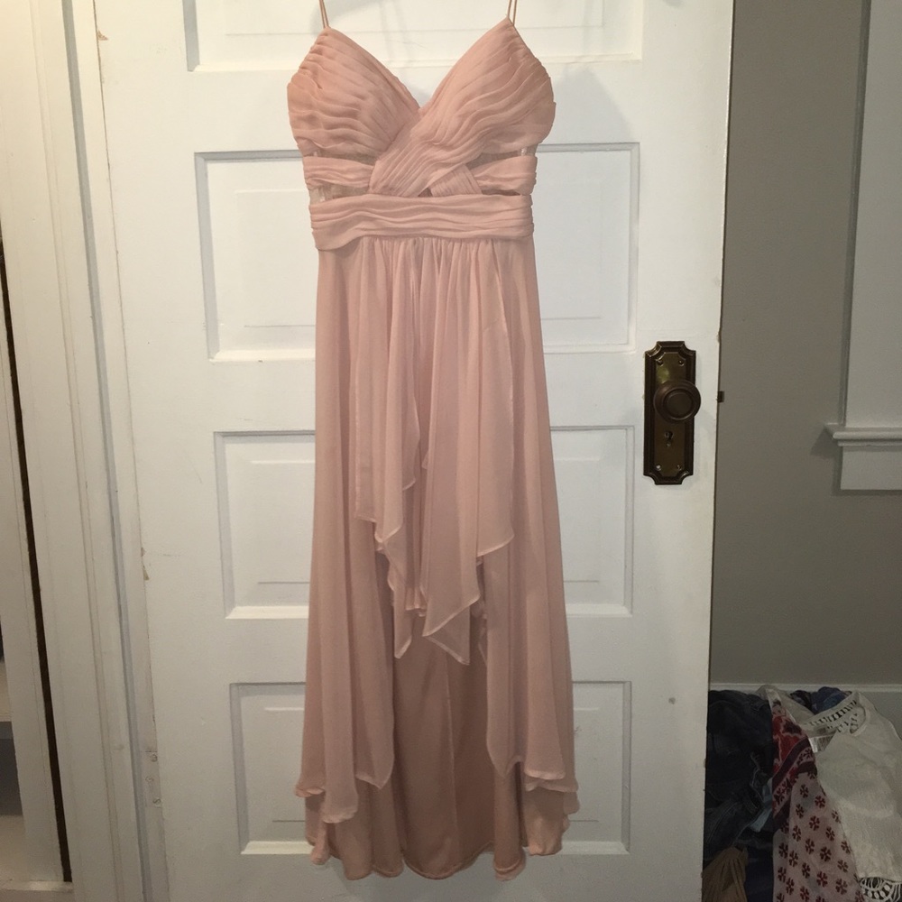 Simple, backless, Pink homecoming/prom dress