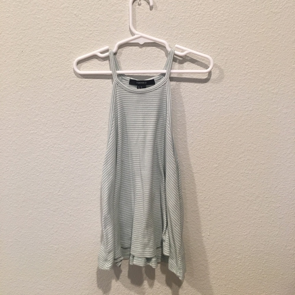 Green & White Striped Halter