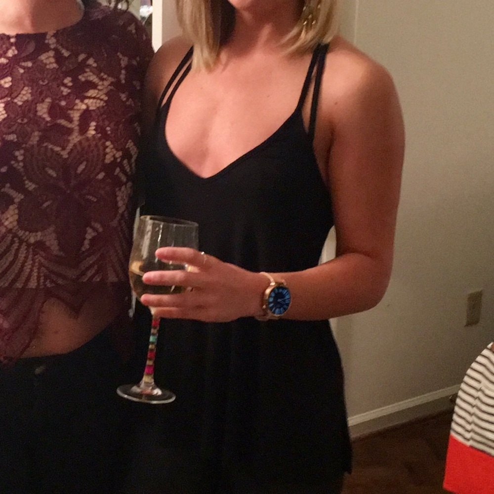 Express open back black tank